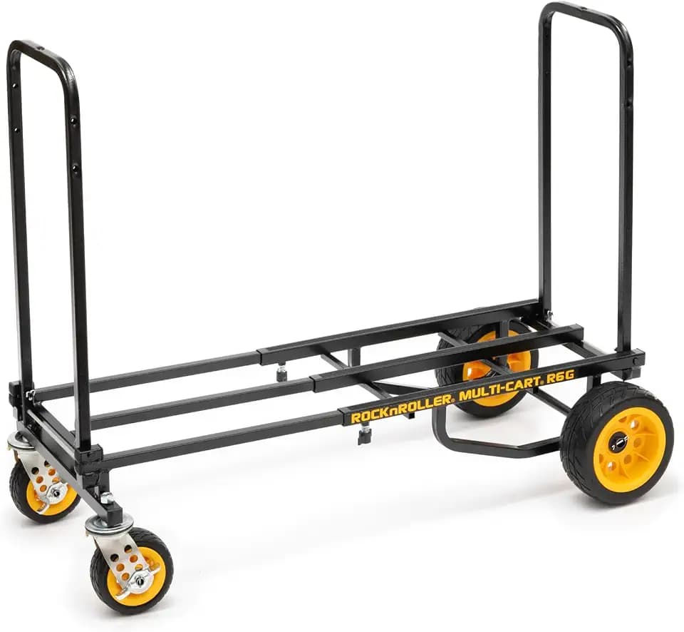 Rock-N-Roller R6G (Mini Ground Glider) 8-in-1 Folding Multi-Cart/Hand Truck/Dolly/Platform Cart/28" to 42.5" Telescoping Frame/500 lbs. Load Capacity, Black