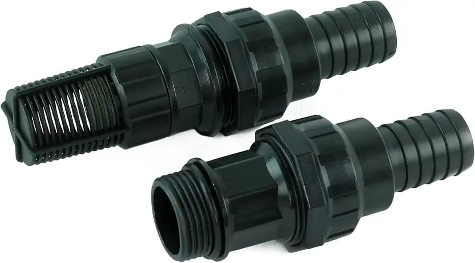 Ansaugschlauch Anschlussstücke Set 1 Zoll AG - Ansaugschlauch selber Bauen - Saugschlauch-Armaturenset mit Saugkorb und Rückschlagventil, für Saugschläuche mit 25mm IG, 1 Stück