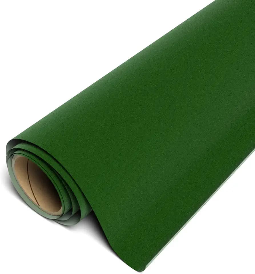 Siser StripFlock Pro HTV 12"x5yd Roll (Green) - Textured Heat Transfer Vinyl - for use with Siser, Cricut and Silhouette Cutters - CPSIA Certified
