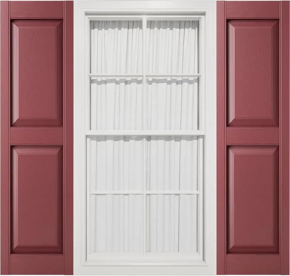 Mid America Mid-America 00021475078 Standard Size Williamsburg Double Panel Vinyl Shutters, w/Installation Shutter-Lok's & Matching Screws (Per Pair), 078, 14 3/4"W x 75"H, Wineberry