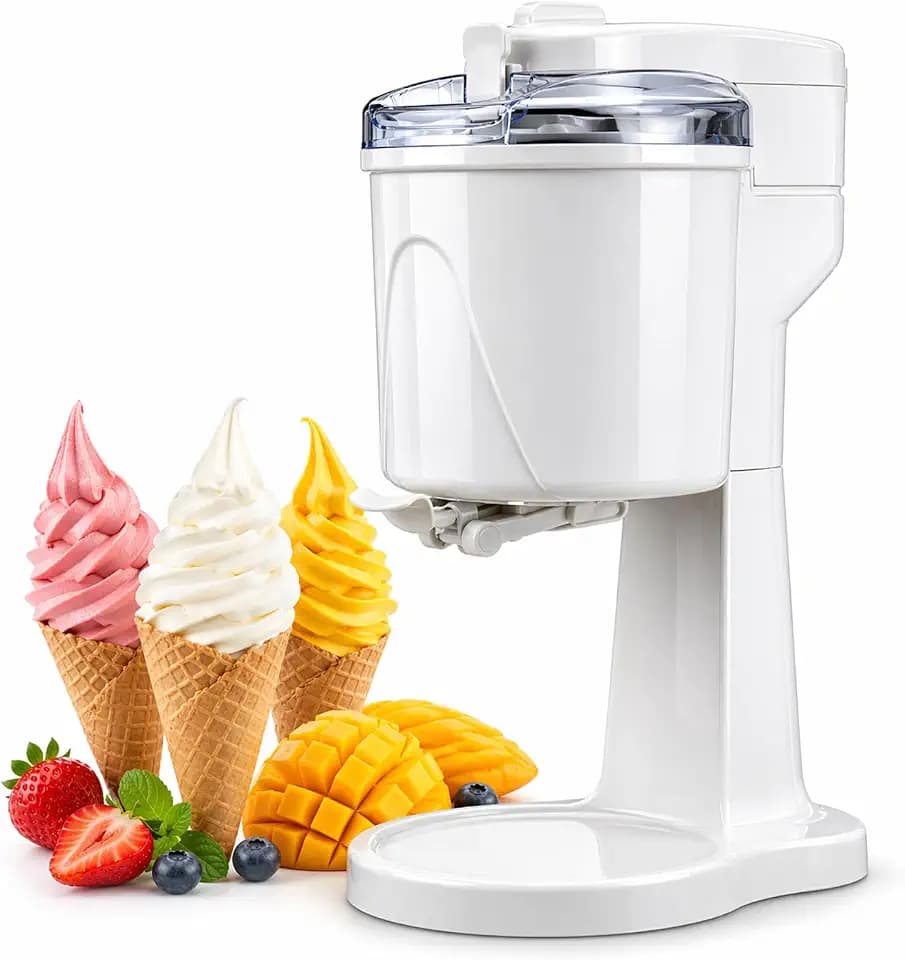 Soft Serve Ice Cream Maker for Home, 1 Qt Machine with Freezer Bowl