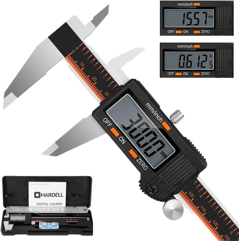HARDELL Digital Caliper 6 Inch, Caliper Measuring Tool with Large LCD