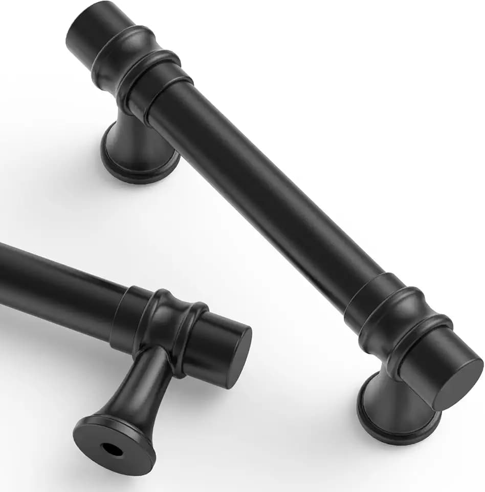 Asidrama 10 Pack 3 Inch(76mm) Matte Black Cabinet Pulls Kitchen Cabinet Handles Black Cabinet Drawer Hardware for Cupboard