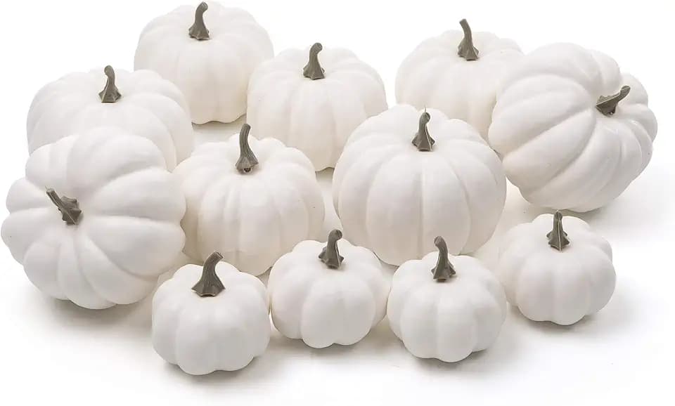 Ogrmar 12 Pack Artificial Assorted Pumpkins, Mini Fake Pumpkins