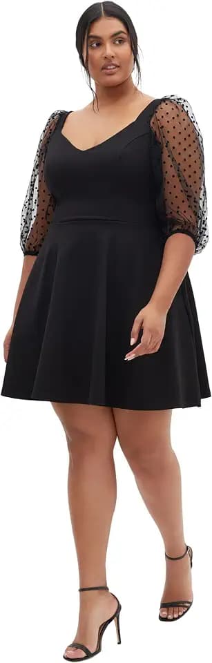 City Chic Women's Dress - Asher Spot Sleeve