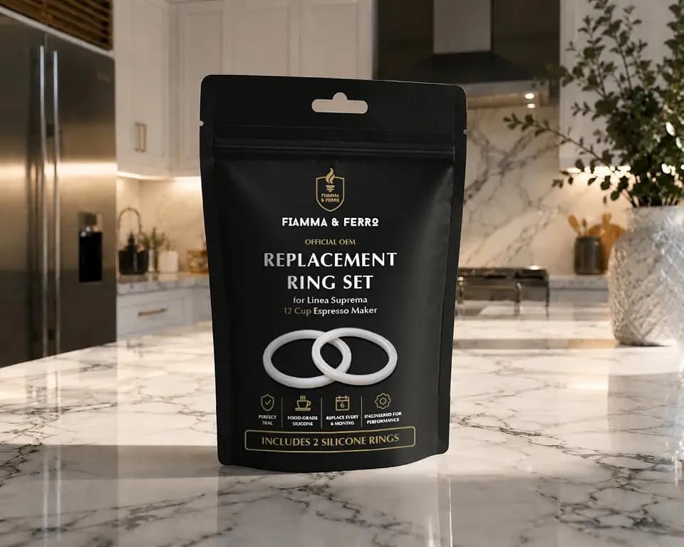 OEM Silicone Replacement Ring Set for Linea Suprema 12-Cup Stove top Espresso Maker (2-Pack)
