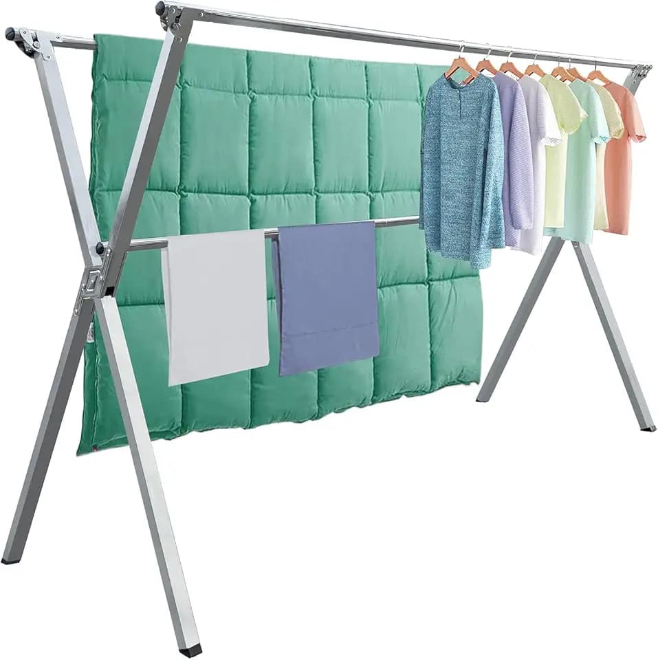 AZK Clothes Drying Rack Extendable Laundry Drying Rack with 20 Hooks