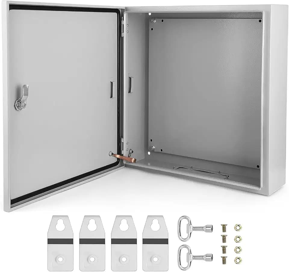 Outdoor Electrical Box Waterproof, 24x24x8Inch Heavy Duty Power Enclosure with Lockable Lid, Weather Resistant Junction Box for Garden, Patio, Pool