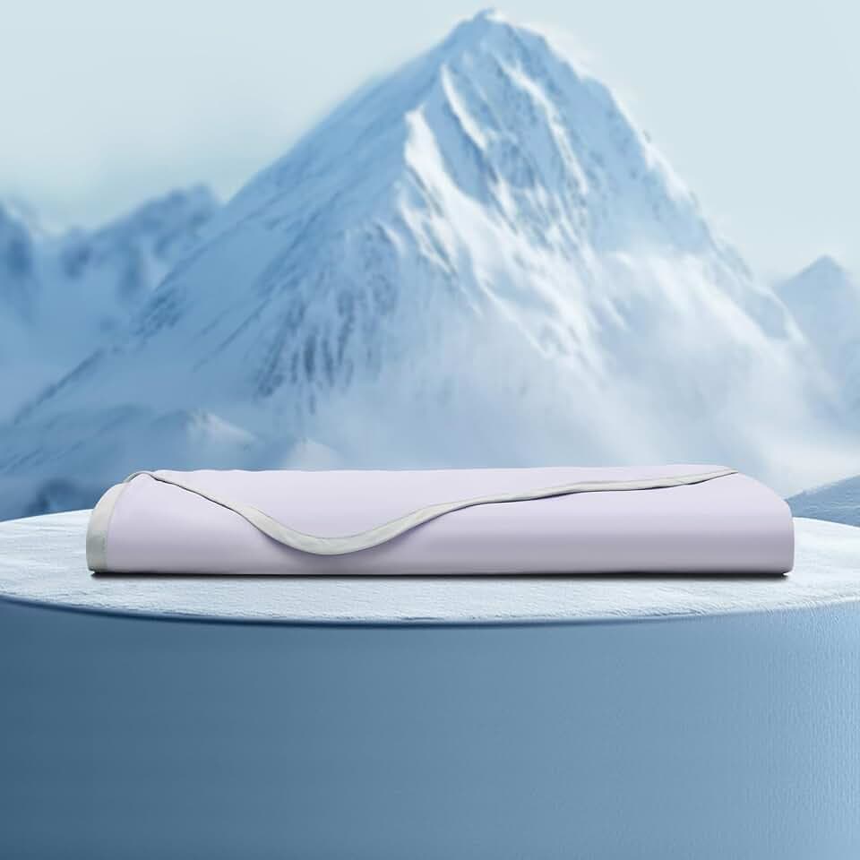 PHF Double Cooling Throw Blanket for Hot Sleepers, Arc-Chill Q-Max>0.5 with Double Cooling, Lightweight Summer Blanket Absorbs Heat to Keep Cool All Night for Night Sweats (Purple, 50''x60'')