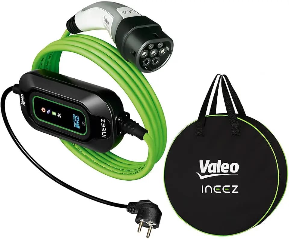 Valeo Ineez - 652118 - Mobiles Ladegerät für Elektro- oder Plug-In Hybridfahrzeuge mit Transporttasche - Haushaltsstecker (Schuko, E/F) bis Typ 2-3,7 kW - 5 Meter