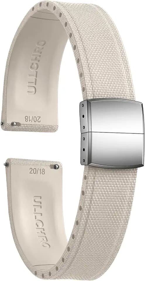 FKM Rubber Watch Strap 20mm, Quick Release Watch Band 22mm for Men Women, Waterproof Soft Premium Fluororubber Cut to Size 18mm 19mm 21mm 23mm 24mm Deployment Clasp