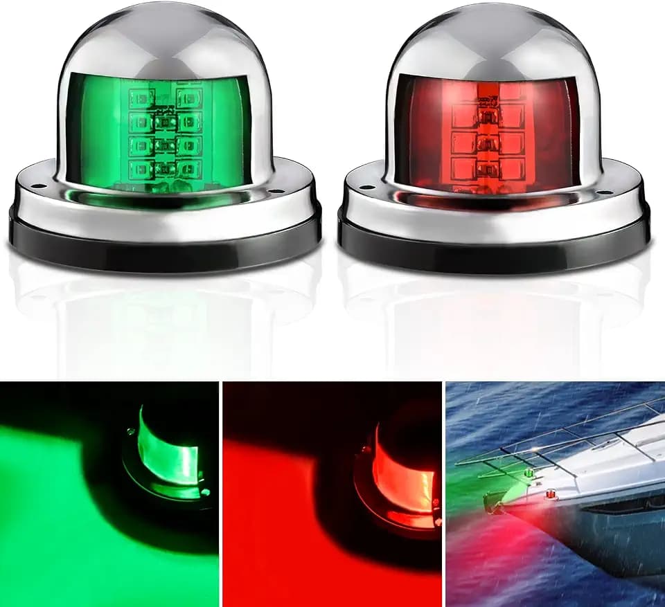 Nilight Marine Boat Navigation Light 2PCS 8LED Red Green Bow Lights