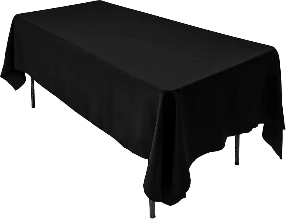 AK TRADING CO. 60 x 126-Inch Rectangular Polyester Tablecloth - Made in USA - Wrinkle-Resistant, Flame Retardant, Durable Party Table Cover, Banquet Tablecloth, Wedding Table Cover - Black