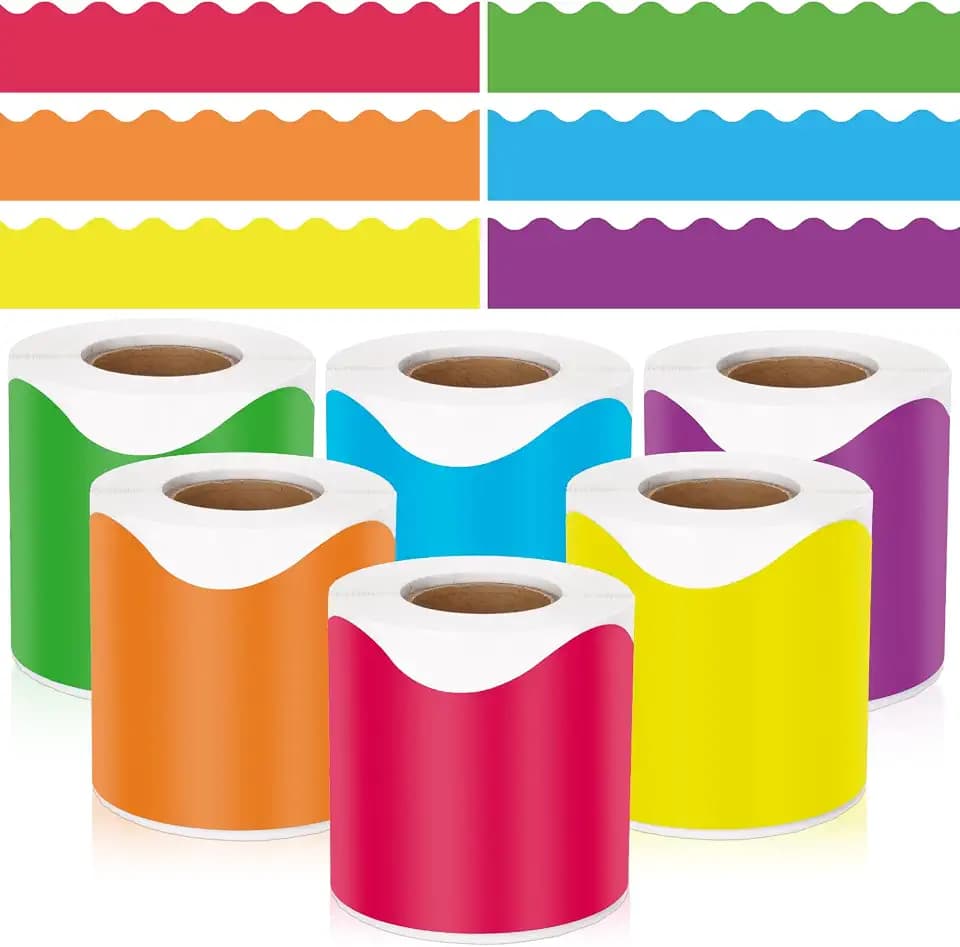 Anwyll 240 Ft Bulletin Board Borders - Rainbow Borders for Bulletin Board