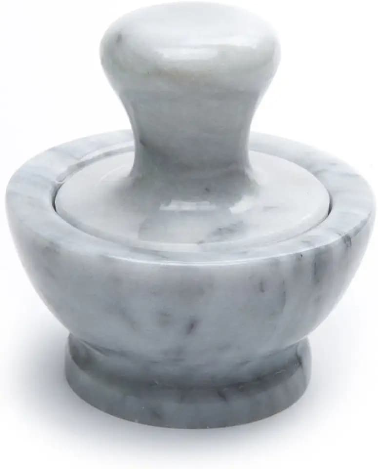 Fox Run Marble Mortar and Pestle Set, White, Small 4" Pestle and Mortar