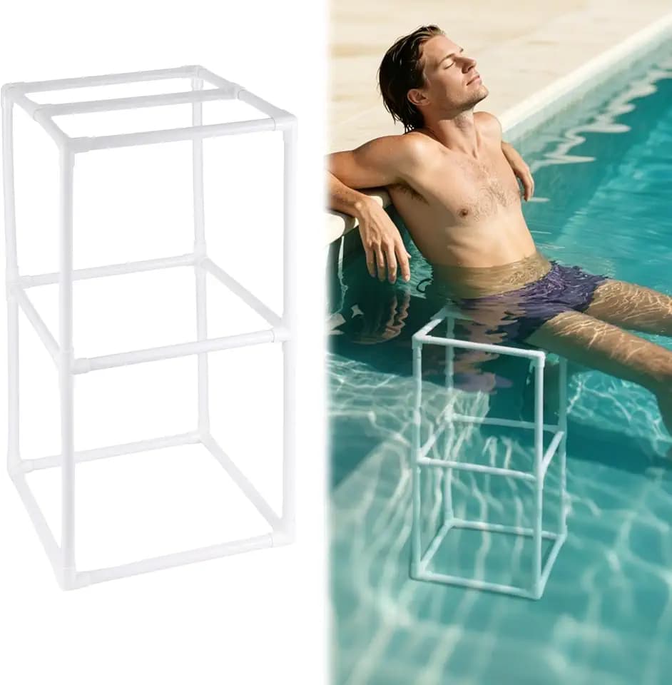 32 Inch Underwater Pool Stool with Foot Rest PVC Underwater Pool Barstools Pool Seats for in Pool Rest