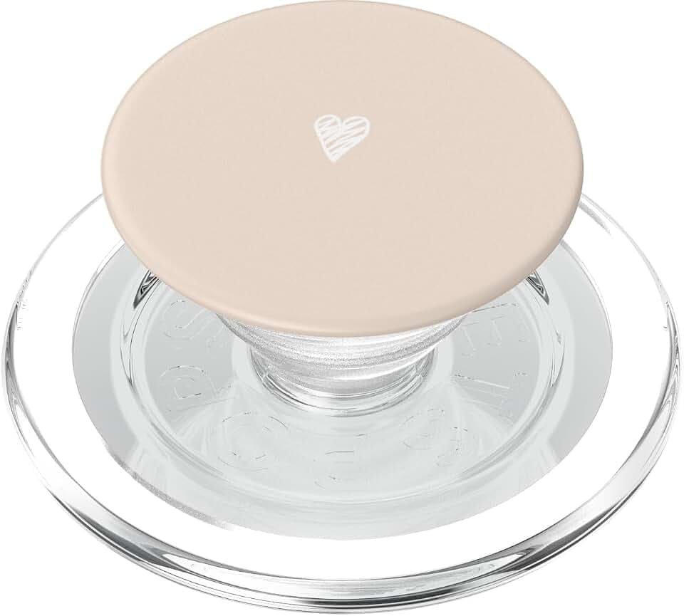 Vanille/Creme/Beige Minimalistisch Niedlich Herz Liebe Romantisch PopSockets PopGrip für MagSafe