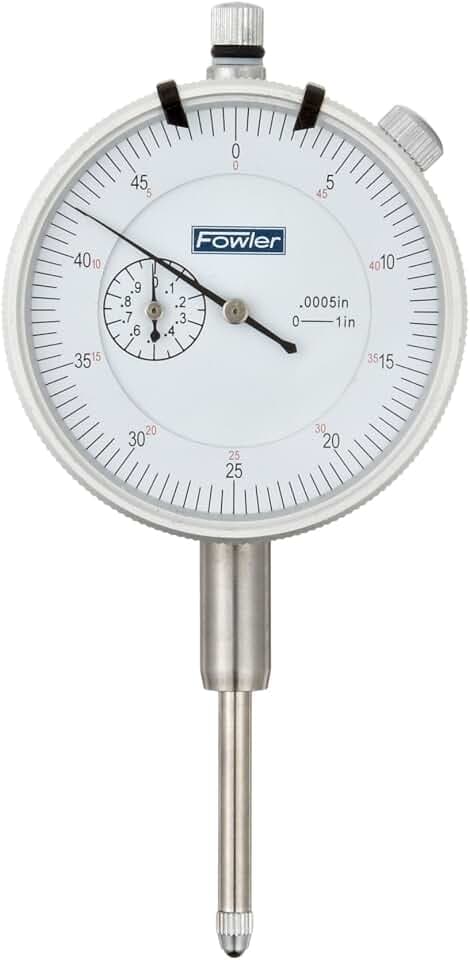 Fowler 52-520-129 AGD Dial Indicator, White Face, 1 Travel, 0.0005 Graduation Interval, Continuous and Balanced Reading, 2.25 Diameter by Fowler