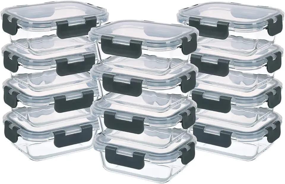GULFLIN 24-Piece Small Glass Food Storage Containers with Lids Airtight