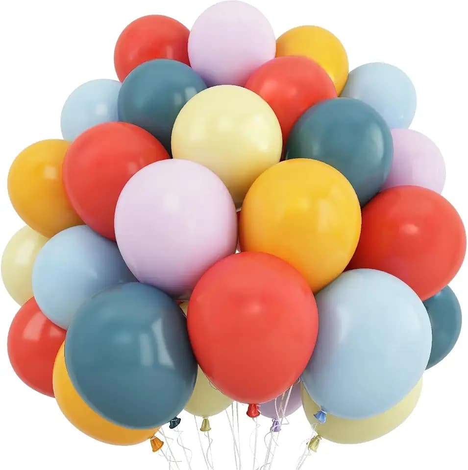 Boho Rainbow Balloon, Colorful Balloons Retro Dusty Baby Orange Blue Dark Light Yellow Pastel Lavendar Mutilcolor Balloon for Summer Hawaii Its Fun to Be One Birthday Baby Shower Party Decorations