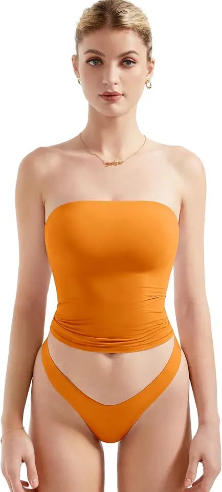 SUUKSESS Women Sexy Tube Top Summer Y2K Going Out Double Lined Basic Tank Top