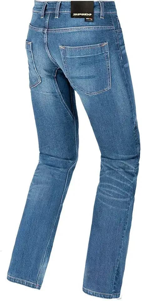 SPIDI, J Tracker Long, Farbe Blue Dark Used, Größe 28, Motorradhose für Herren mit Protektoren, Passform Slim, praktische und elastische Motorradjeans