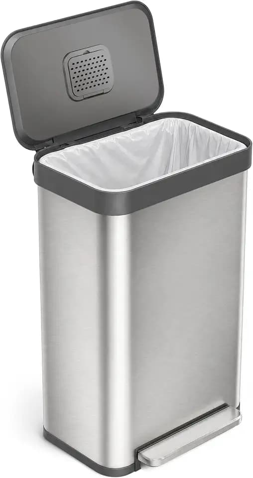 Home Zone Living 19 Gallon Tall Kitchen Trash Can with Step Pedal