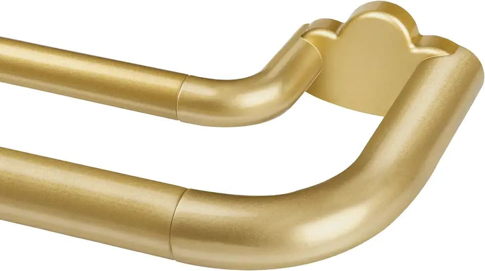 HOTOZON Double Curtain Rods for Windows 32 to 58 Inches, Gold