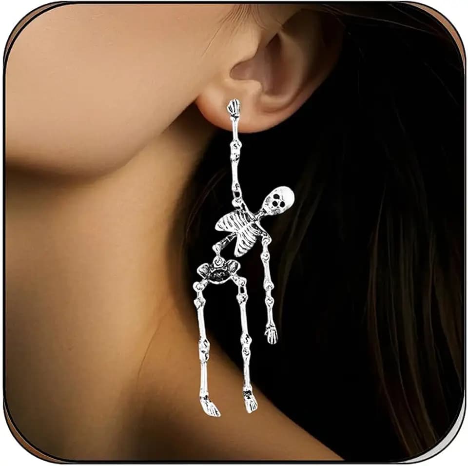 Punk Halloween Earrings Skeleton Skull Dangle Pumpkin Bat Spider Terror Earrings