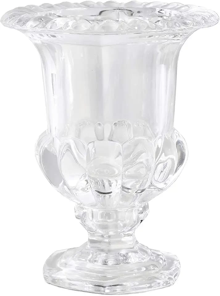 Serene Spaces Living Decorative Large Glass Urn, Centerpiece Vase for Wedding, Event, Measures 9" Tall and 7" Diameter
