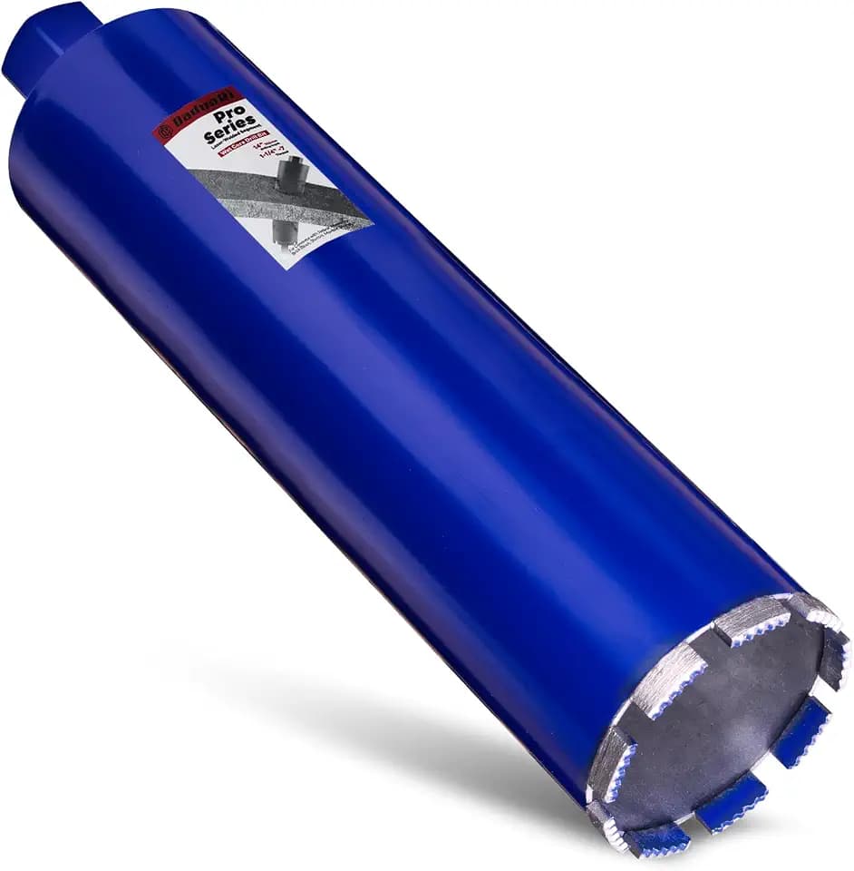 4 Inch Core Drill Bit for Concrete with Rebar - 14" Depth, Wet Use Coring Bit, 1-1/4"-7 UNC, Upgraded Welded Teeth for Brick, Block, Masonry, Stucco, Alsphalt - Great for DIY & Pros (102mm)