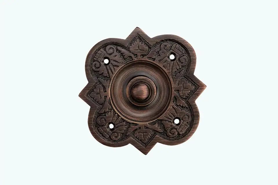Oil Rubbed Bronze Bell Push Button - Vintage Doorbell Switch for Classic Entryways, Easy DIY Installation, Durable Solid Brass Design for Timeless Charm - Perfect for Heritage Homes