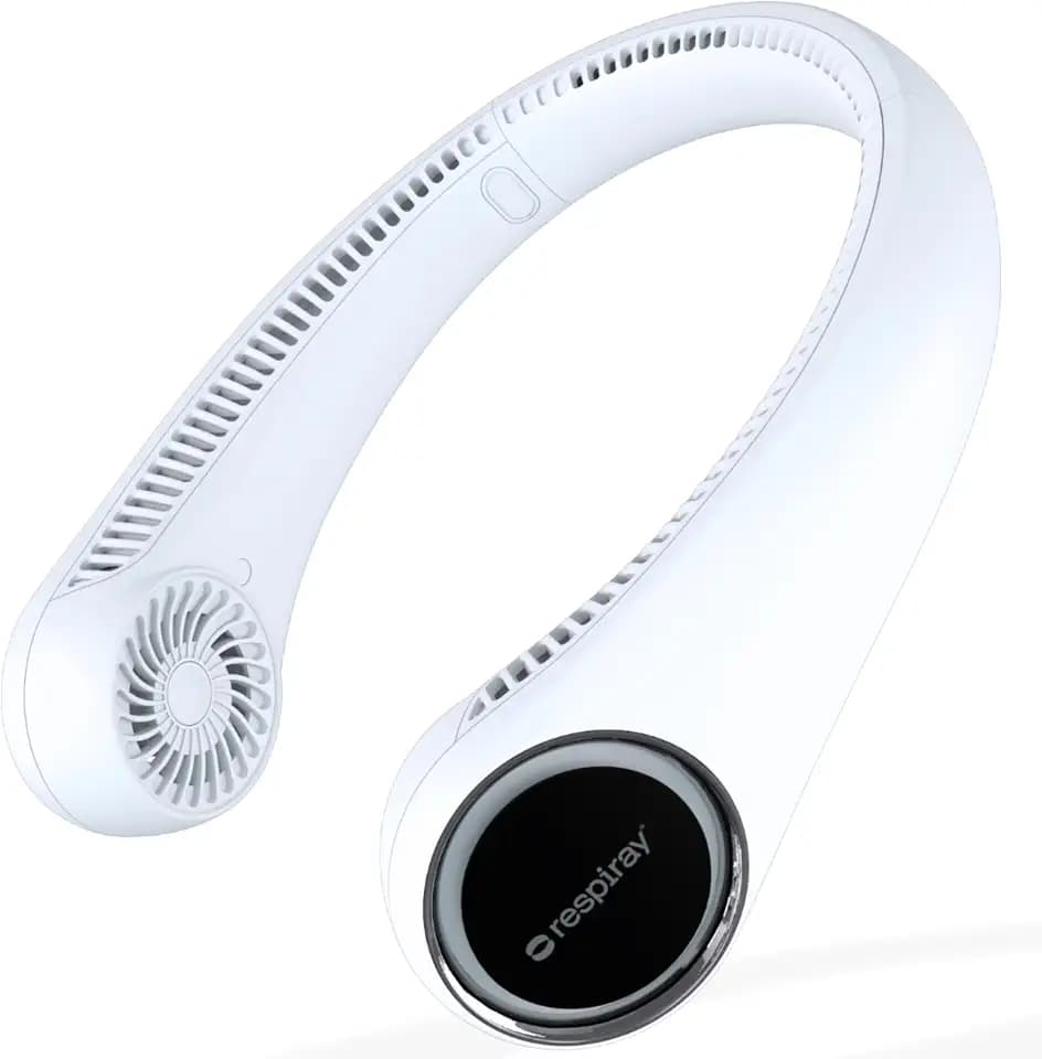 Portable Neck Fan – Hands Free Quiet 20dB Cooling Neck Fan, 17-Hour 4000mAh Battery, 3 Speeds, Wearable Fan for Neck Fans that Blow Cold Air, Personal Fans Portable Rechargeable (White)
