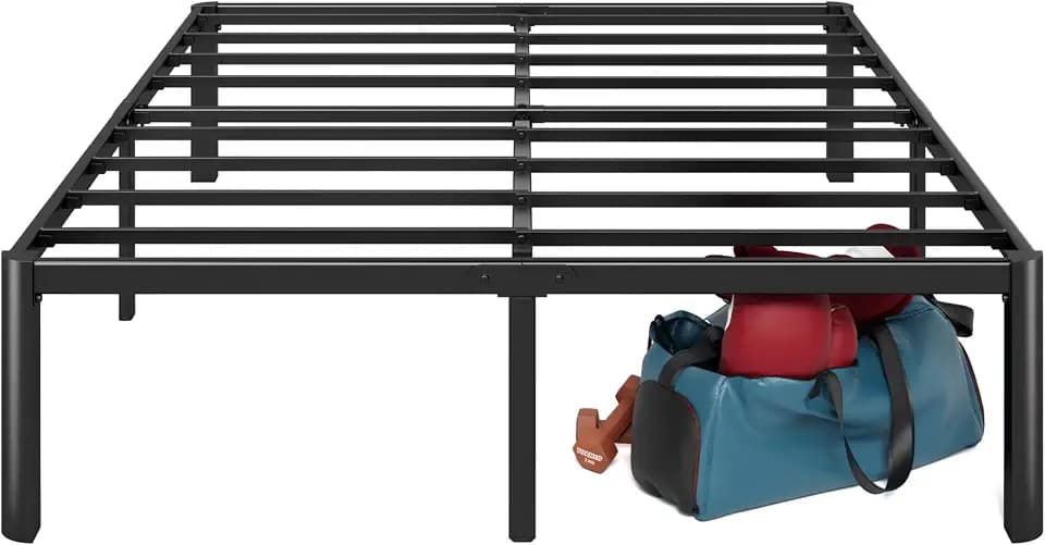Zinus Van 16 Inch Full Metal Platform Bed, Steel Slat Support, No Box Spring Needed, Eco Friendly WonderBox Packaging, Easy Assembly, Black
