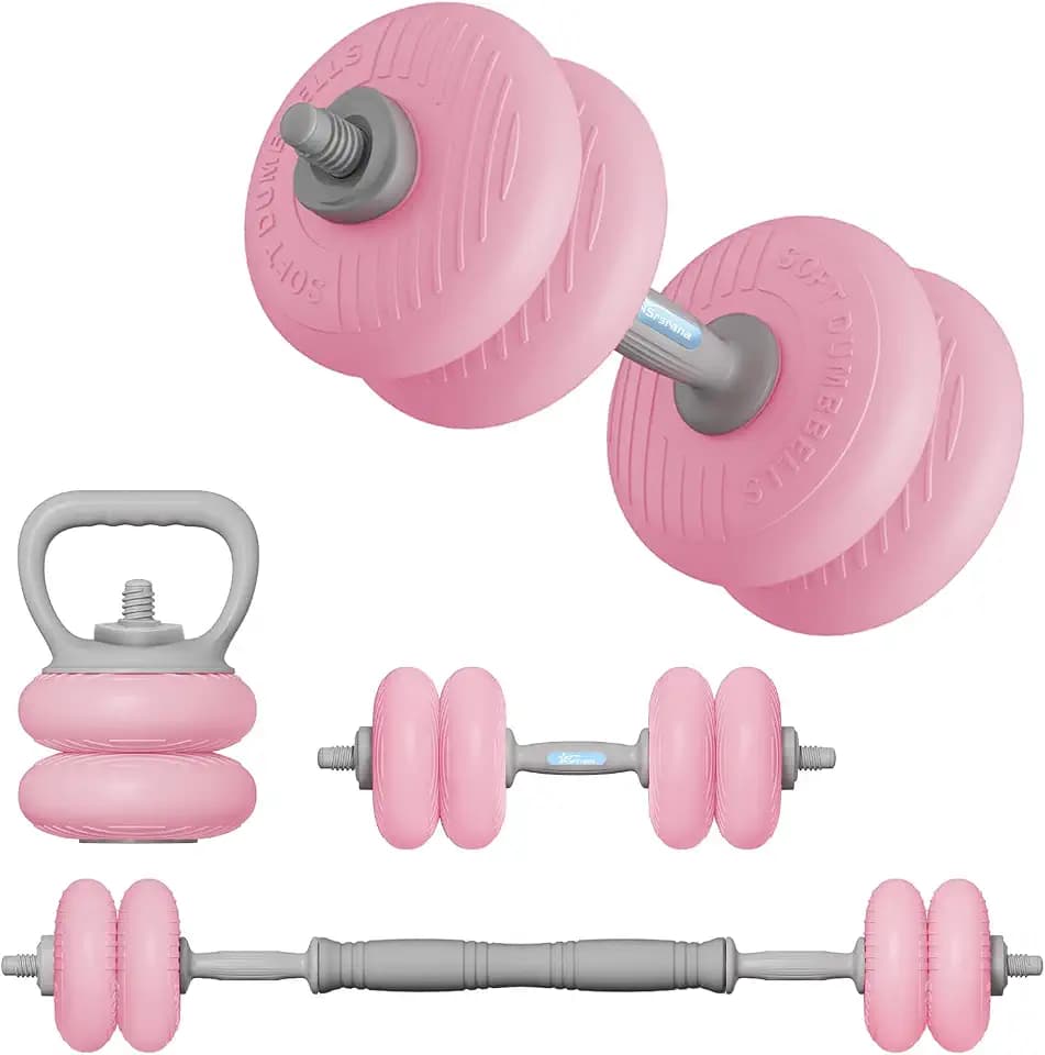 Adjustable Dumbbell Set, 4-in-1 Soft Shell Weights 35/62lbs