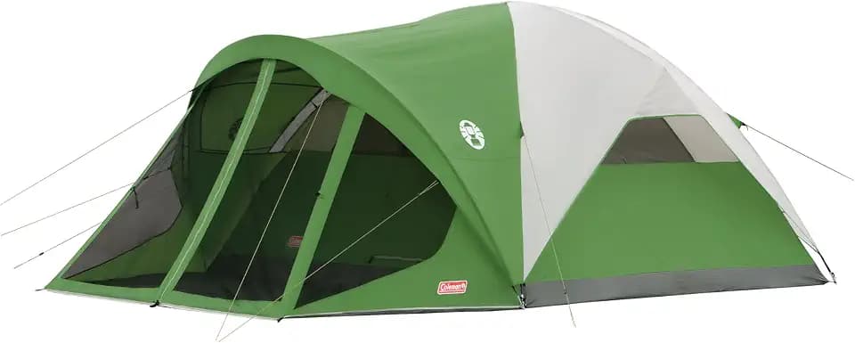 Coleman Evanston Tent with Screen Room Weatherproof Tent Sets Up in 15 Mins Included Rainfly & Carry Bag Made of PFAS-Free Materials