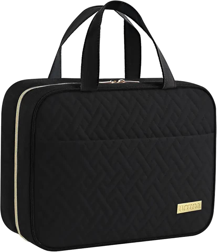 HOTOR Hanging Travel Toiletry Bag Women Men Essentials Black