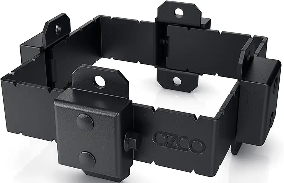 OZCO Ironwood Post Band, 6in x 6in, 1 Pack, Black Powder-Coated Steel