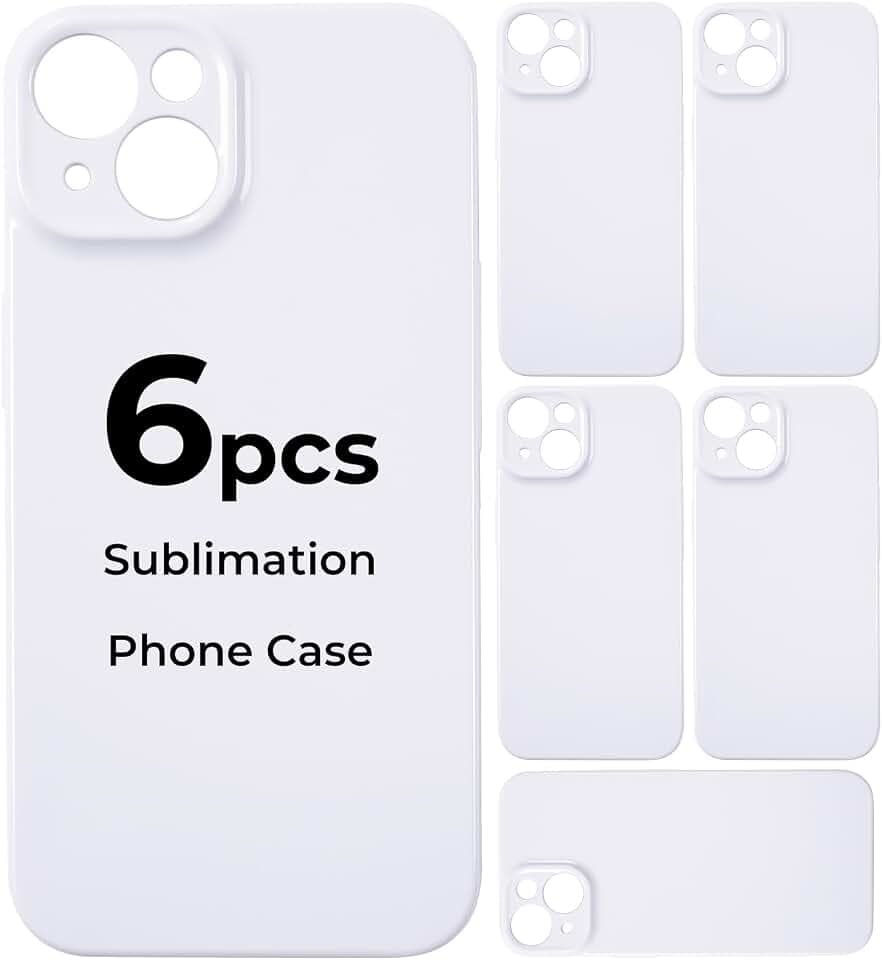 HTVRONT Sublimation Phone Case Blanks - 6 Pack for iPhone 15 Glossy