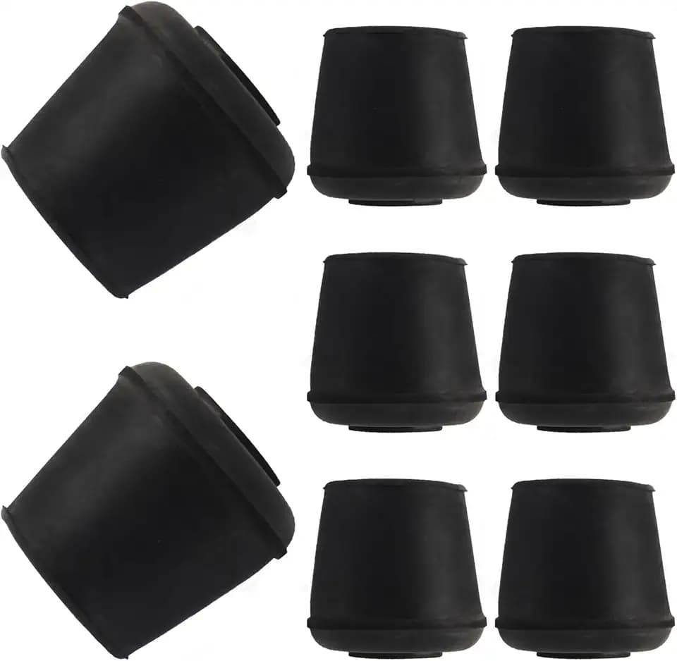 8pcs 1-1/8 Inch Round Chair Leg Tips Caps, Black