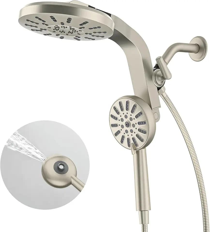 INAVAMZ High Pressure Rain Shower Head Combo with Magnetic Handheld Nickel
