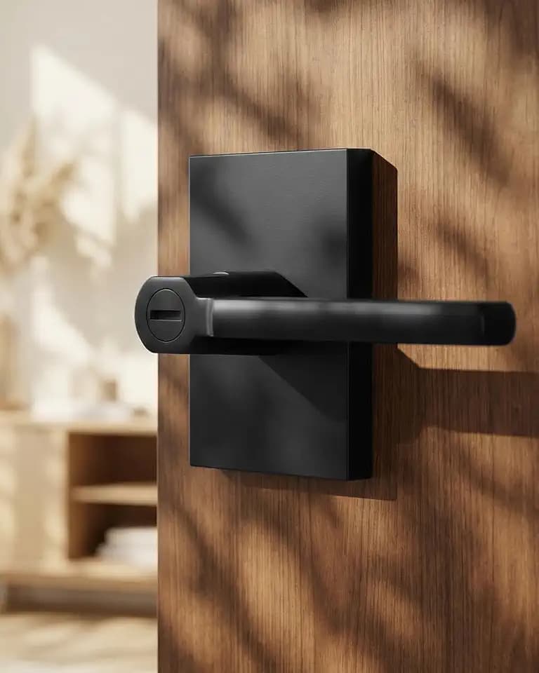 Goldenwarm Black Door Handle, Heavy Duty Door Handles Interior for Bedroom & Bathroom, Privacy Door Lever Adjustable & Reversible - 1 Pack
