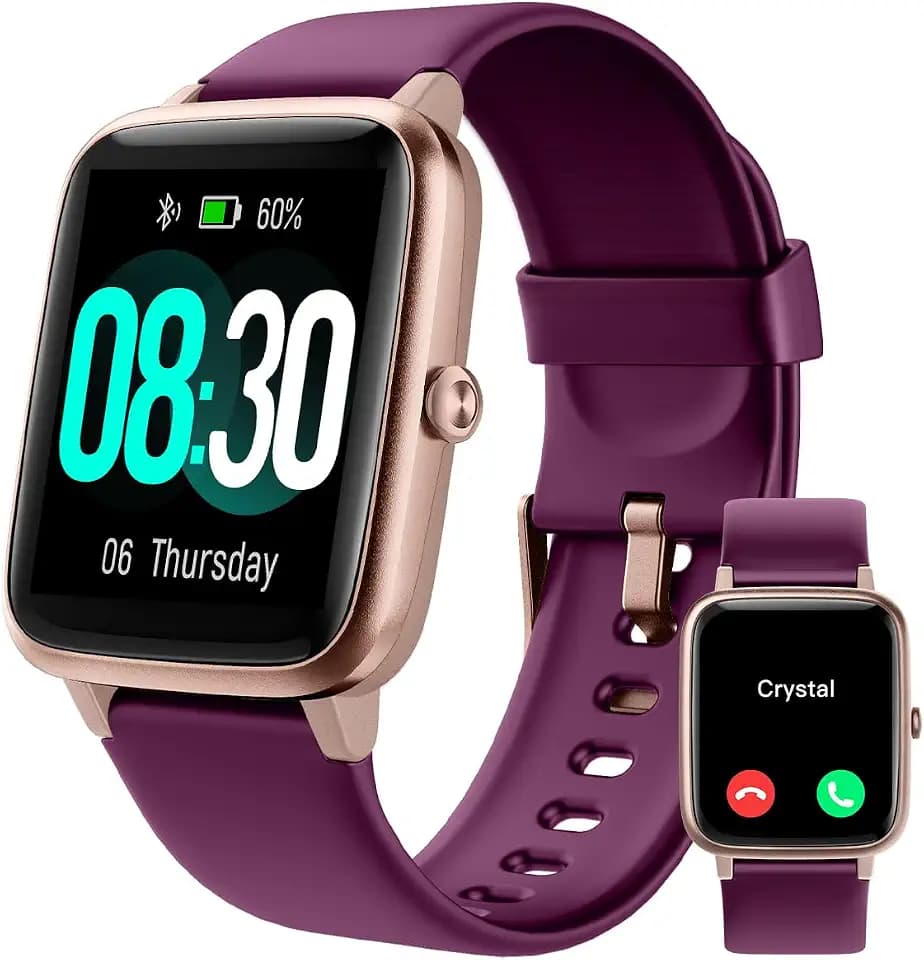 GRV Smartwatch Damen Herren mit Telefonfunktion,1.85" HD Fitnessuhr | 24/7 SpO2 Herzfrequenz Schlafmonitor Schrittzähler KI-Sprachsteuerung 100+ Sportmodi,IP68 Wasserdicht für iOS Android Handy