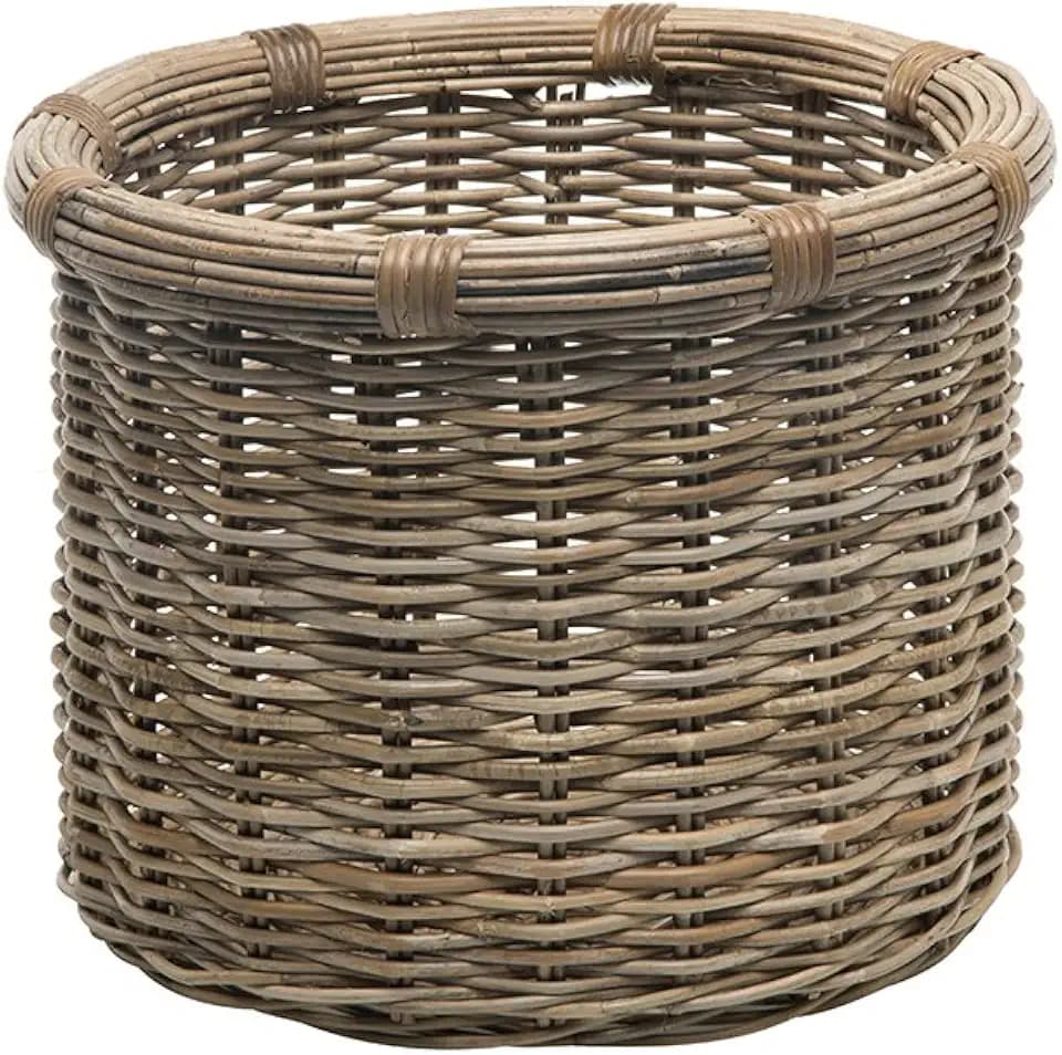 KOUBOO Rattan Log & Storage Basket Large Firewood Holder Gray Brown