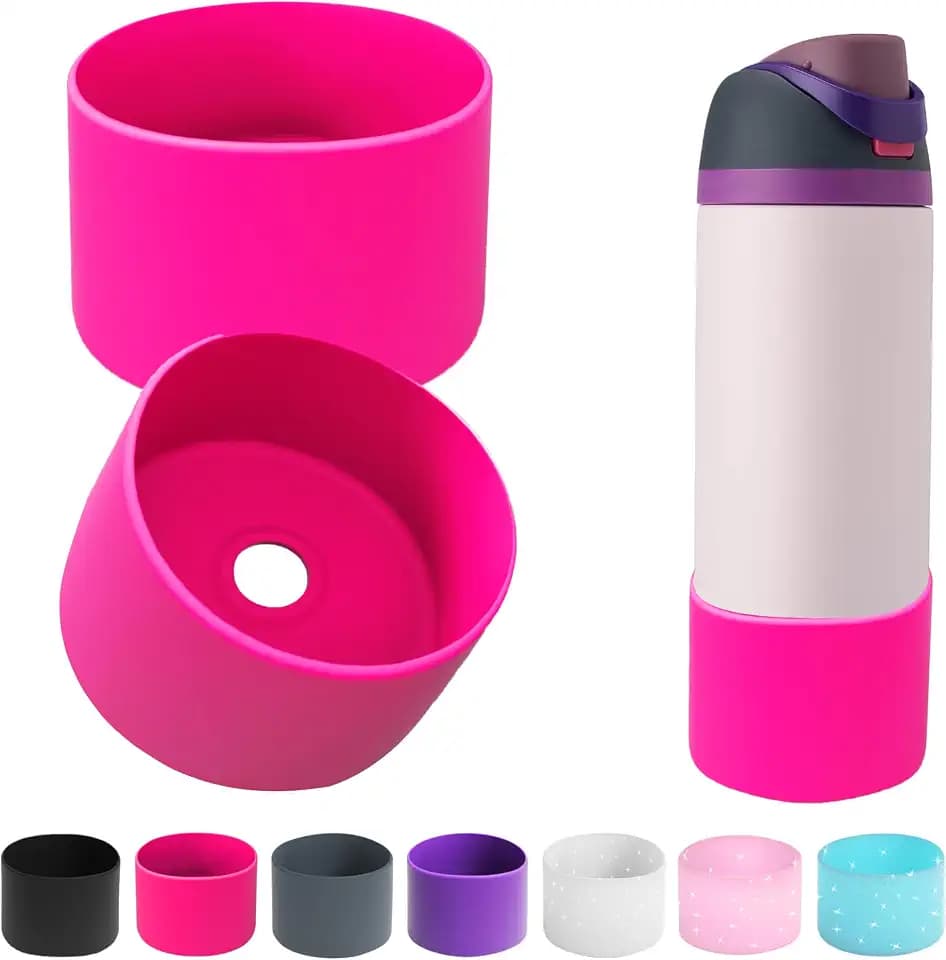 2PCS Silicone Water Bottle Boot for Owala 14/16oz 24oz 32oz 40oz,Anti-Slip Protective Sleeve Bottom Bumper Protector for FreeSip, Twist, and Flip Water Bottles