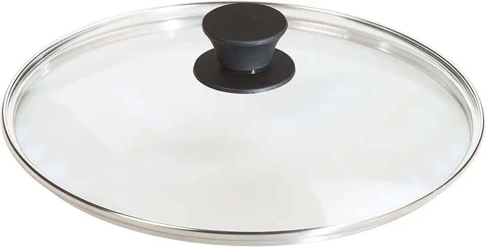 Lodge Round Glass Lid, Tempered Glass with Silicone Knob, 10.25 Inches