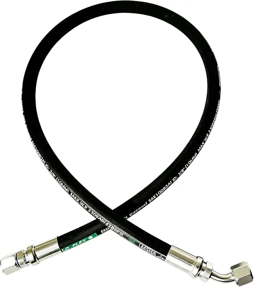 Haichy 26741-12-12RW-36in-45 Hydraulic Hose Swivel Assembly 3/4” Hydraulic Hose with Female JIC X45° Female JIC