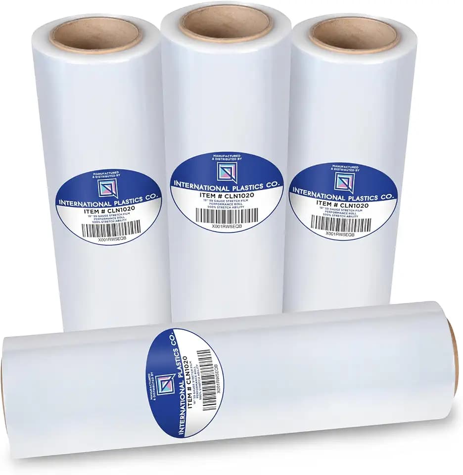 International Plastics Co. 4 Pack of 18'' Stretch Wrap for Moving
