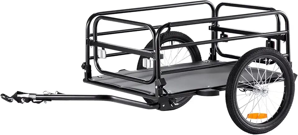 VEVOR Bike Cargo Trailer, 88/100/130/160 lbs Load Capacity, Heavy-Duty Bicycle Wagon Cart, Foldable Compact Storage with Universal Hitch