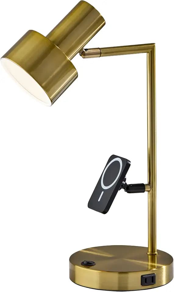 Adesso Desk Lamp with Dual USB Ports & Wireless Charging Pad, 15"